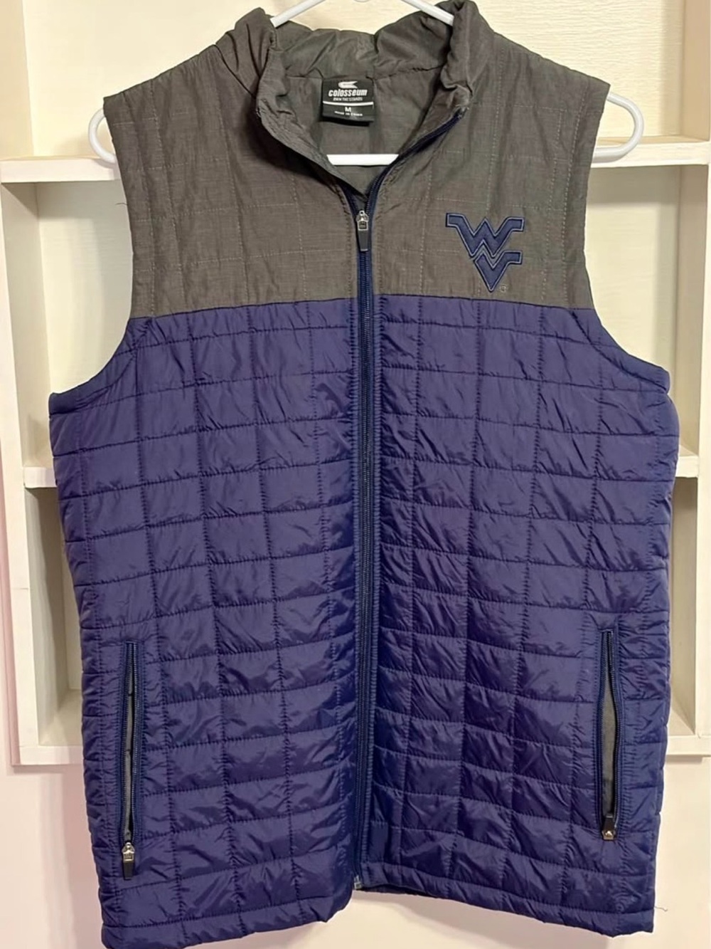 Colosseum Purple and Charcoal Quilted Men's Vest